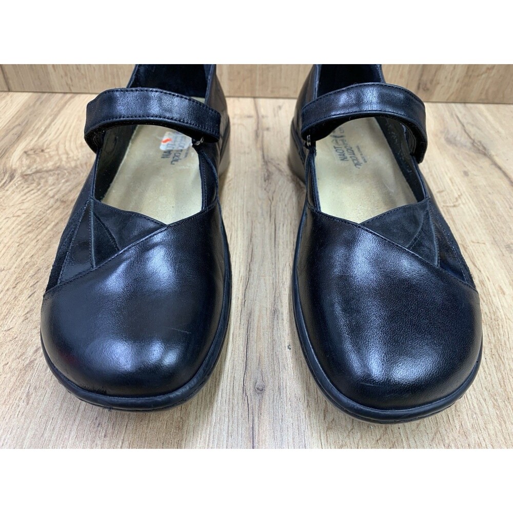 Naot Black Leather Mary Jane Comfort Shoes Womens EU 42 US 11 Hook Loop Israel - Picture 6 of 13